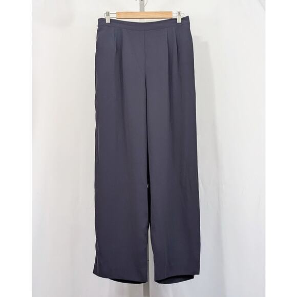 Vintage 90s Pants Gray Pleated Waist Wide Legs Misses Size L Norton McNaughton - Picture 1 of 5